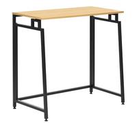 SPRINGOS Bureau pliable en bois et métal, 80 x 40 cm, marron clair/noir, pieds réglables en hauteur, charge maximale 30 kg, table compacte pour bureau et bureau à domicile, montage facile