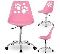 Springos Chaise Bureau Fille Rose - Fauteuil Pivotant Ergonomique Réglable avec roulettes | Chaise de Bureau Rose Idéale pour Bureau Fille