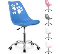 Springos Chaise de Bureau Enfant Bleu Fauteuil Pivotant Ergonomique | Avec roulettes et assise rembourrée confortable, chaise de bureau enfant 6-8 ans idéale pour chambre, étude et devoirs