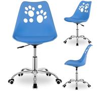 SPRINGOS Chaise de bureau ergonomique pour enfant à partir de 6 ans - Bleu - Hauteur réglable + chaise de bureau ergonomique avec roulettes et rembourrage doux - Bureau pour enfant garçon