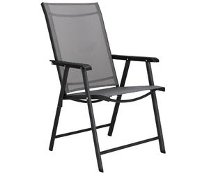 SPRINGOS Chaise de Jardin Pliante avec Accoudoirs 49x49x96 cm - Chaise de Balcon Pliable et Résistante aux Intempéries, Siège Confortable en Métal et Textilène pour Terrasse