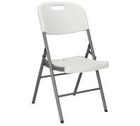 SPRINGOS Chaise de jardin pliante blanche - Pour terrasse et camping - Ergonomique et robuste - Pour l'extérieur - En polyéthylène haute densité