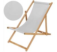 Springos® Chaise Longue De Jardin En Bois Imprégné Pliable ¿ Transat Relax Pour Jardin Et Balcon Avec Système De Sécurité Multicolore