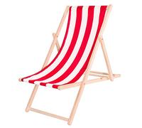 SPRINGOS Chaise Longue en Bois à Monter soi-même - Dimensions : 58 x 92 x 62 cm - Chaise Longue Pliable - Fauteuil de Relaxation - Salon de Jardin'