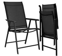 SPRINGOS Chaise Longue Jardin Exterieur Pliable Chaises Relax Pliante Fauteuil de Jardin Terrasse avec Accoudoirs en Rattan et Structure Métal