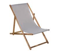 SPRINGOS Chaise Longue Pliante en Bois Imprégné - Relaxation, Camping, Plage - Bois de Hêtre