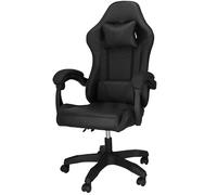 SPRINGOS Chaise pivotante ergonomique pour gamer et bureau, avec réglage de la hauteur, coussin lombaire et nuque, Ekoskinn, max. 120 kg, hauteur 123 cm