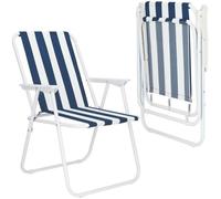 SPRINGOS® Chaise pliante de camping de plage 52x59x80 cm - bleu foncé