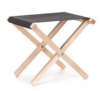 SPRINGOS Chaise pliante en bois - Charge maximale : 100 kg - Marron clair - Graphite - Chaise confortable pour balcon, jardin, camping, maison - Peu encombrante - Design robuste - Pour l'intérieur et