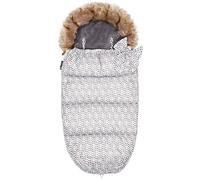 SPRINGOS Chancelière d'hiver Sac de couchage pour bébé avec noeud 45 x 90 cm pour poussette traîneau Capuche avec fourrure synthétique Fentes pour ceinture Motif Dot