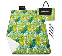 SPRINGOS Couverture de pique-nique 150 x 200 cm Coussin de siège Tapis de siège Couverture de jardin Alufolie avec chevilles de sol