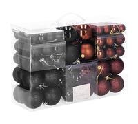 SPRINGOS Ensemble de 100 boules de Noël Noir Brun Décoration d'arbre de Noël Boules de Noël Set Élégant Décoration d'arbre de Noël