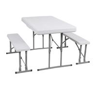 Springos® Ensemble de mobilier de jardin Table de jardin 2 bancs pliables