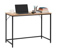 SPRINGOS Établi en métal 100 x 50 cm avec plateau en MDF marron clair + pieds réglables en hauteur et entretoises en métal pour bricolage, cave et garage - Charge maximale : 50 kg