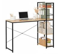 SPRINGOS Établi en métal 120 x 48 cm avec plateau MDF et étagères flexibles, pieds réglables en hauteur et traverses pour bricolage, cave et atelier, charge maximale : 100 kg