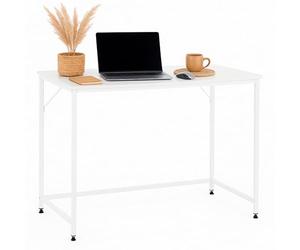 SPRINGOS Établi en métal blanc 100 x 50 cm avec plateau de table en MDF + pieds réglables en hauteur et traverses pour bricolage, cave et atelier - Charge maximale : 50 kg