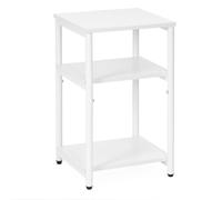 SPRINGOS Étagère en métal aspect bois 3 niveaux 59 cm blanc noir étagère de rangement stable pour salon, cuisine, salle de bain, bureau, charges lourdes, 30 kg, étagère moderne, étagère ouverte