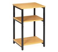 SPRINGOS Étagère en métal aspect bois 3 niveaux 59 cm Marron clair Noir Étagère de rangement stable pour salon, cuisine, salle de bain, bureau, charge lourde 30 kg, étagère moderne réglable