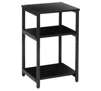 SPRINGOS Étagère en métal aspect bois à 3 niveaux 59 cm Noir Étagère de rangement stable pour salon, cuisine, salle de bain, bureau, charges lourdes 30 kg, étagère moderne réglable