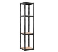 SPRINGOS Étagère métallique pour charges lourdes 180 x 40 x 40 cm avec 4 plateaux MDF, capacité de charge 400 kg, étagère de cave galvanisée réglable en hauteur, étagère modulaire divisible pour