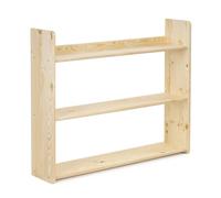 SPRINGOS Étagère murale en bois à 3 niveaux - Étagère murale pour chambre d'enfant - En pin naturel - Étagère suspendue pour salon, cuisine - 90 x 74 cm