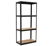 SPRINGOS Étagère pour charges lourdes 174x80x40 cm en métal avec 4 plateaux MDF jusqu'à 700 kg, étagère de stockage galvanisée réglable en hauteur, étagère de cave divisible pour garage, atelier