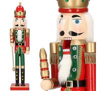 SPRINGOS Figurine casse-noisette en bois roi avec sceptre 61 cm Décoration de Noël