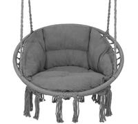 SPRINGOS® Hamac Chaise Fauteuil Suspendu Balançoire en Coton Coussin d’Assise Inclus pour Jardin, Patio, Loisirs - graphite