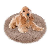 SPRINGOS Lit pour Chien ｜ Couchage ｜ Rond ｜ Poil Long ｜ Couchage ｜ Confortable ｜ Cuddly ｜ Dessous antidérapant (80 cm, Marron Clair)