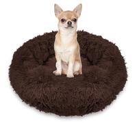 SPRINGOS Lit pour chien, rond, fourrure synthétique, confortable, douillet, dessous antidérapant, 40 cm