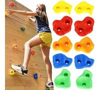 SPRINGOS Lot 10 Prises d'escalade Enfant avec Fixation - Plastique Multicolore, Surface Rugueuse, Vis Incluses - Mur Escalade Maison Chambre Jardin Dès 3 Ans
