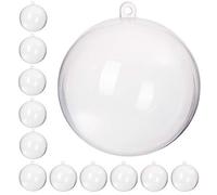 SPRINGOS Lot de 12 boules de Noël en acrylique Ø 10 cm à remplir