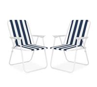 SPRINGOS Lot de 2 chaises de camping pliantes avec accoudoirs