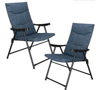 SPRINGOS Lot de 2 chaises de camping pliantes avec coussin d'assise pour jardin, patio