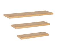 SPRINGOS Lot de 3 étagères murales en métal MDF - 30, 45, 60 cm - Marron - Étagère murale décorative - Pour salon, cuisine, salle de bain, bureau - Étagère moderne pour plantes décoratives, livres