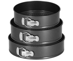 SPRINGOS Lot de 3 moules à charnière ronds pour la cuisson - Diamètre : 23 cm, 25 cm, 27 cm