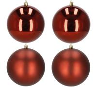 SPRINGOS Lot de 4 boules de Noël en plastique Diamètre 12 cm