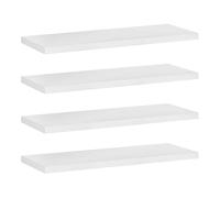 SPRINGOS Lot de 4 étagères murales en métal MDF - 40 cm - Blanc et noir - Rangement décoratif moderne - Pour cuisine, salon, salle de bain, bureau - Avec accessoires de montage - Étagère flottante