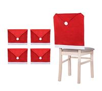 SPRINGOS Lot de 4 housses de chaise - Motif bonnet de Père Noël - 68 x 48 cm - Décoration de Noël
