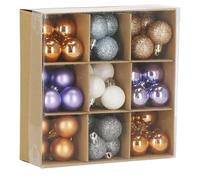 SPRINGOS Lot de 54 boules de Noël brillantes à paillettes 3 cm