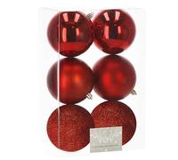 SPRINGOS Lot de 6 boules de Noël - Diamètre : 10 cm - Paillettes mates - Décoration pour sapin de Noël