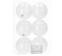SPRINGOS Lot de 6 boules de Noël en plastique blanc mat Décoration de Noël pour fête de mariage, 10 cm