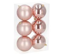 SPRINGOS Lot de 6 boules de Noël en plastique - Diamètre : 10 cm - Décoration de sapin de Noël