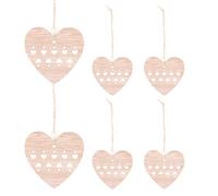 SPRINGOS Lot de 6 décorations en bois pour sapin de Noël