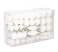Springos - Lot de 72 boules de sapin de Noël Blanc - Conviennent aussi pour la fête, le mariage, etc.