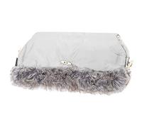 Springos Manchon pour poussette | Chauffe-mains | 45 x 40 cm | Beige | Fausse fourrure | Boutons | Imperméable | Gant | Chaud | Pratique (gris)