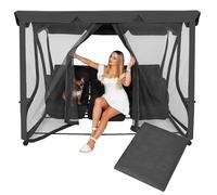SPRINGOS Moustiquaire pour balancelle de jardin, filet de protection avec fermeture éclair, hauteur 165 cm, circonférence 680 cm, housse universelle anti-insectes pour balancelle hollywoodienne,