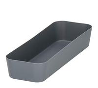SPRINGOS Organiseur basique en plastique, accessoires de bureau, étagère pour accessoires, bureau, boîte en plastique sans couvercle, insert de tiroir, boîtes de rangement (gris 26 x 9 x 4,5 cm)