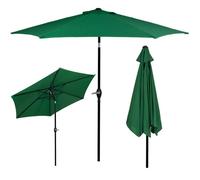 SPRINGOS Parasol de jardin extérieur 260x235cm avec manivelle parasol rectangulaire solaire imperméable à frange avec housse pour terrasse, plage & jardin vert foncé