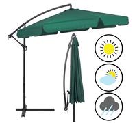 Springos® Parasol de jardin déporté avec manivelle, incluant une housse 350 cm